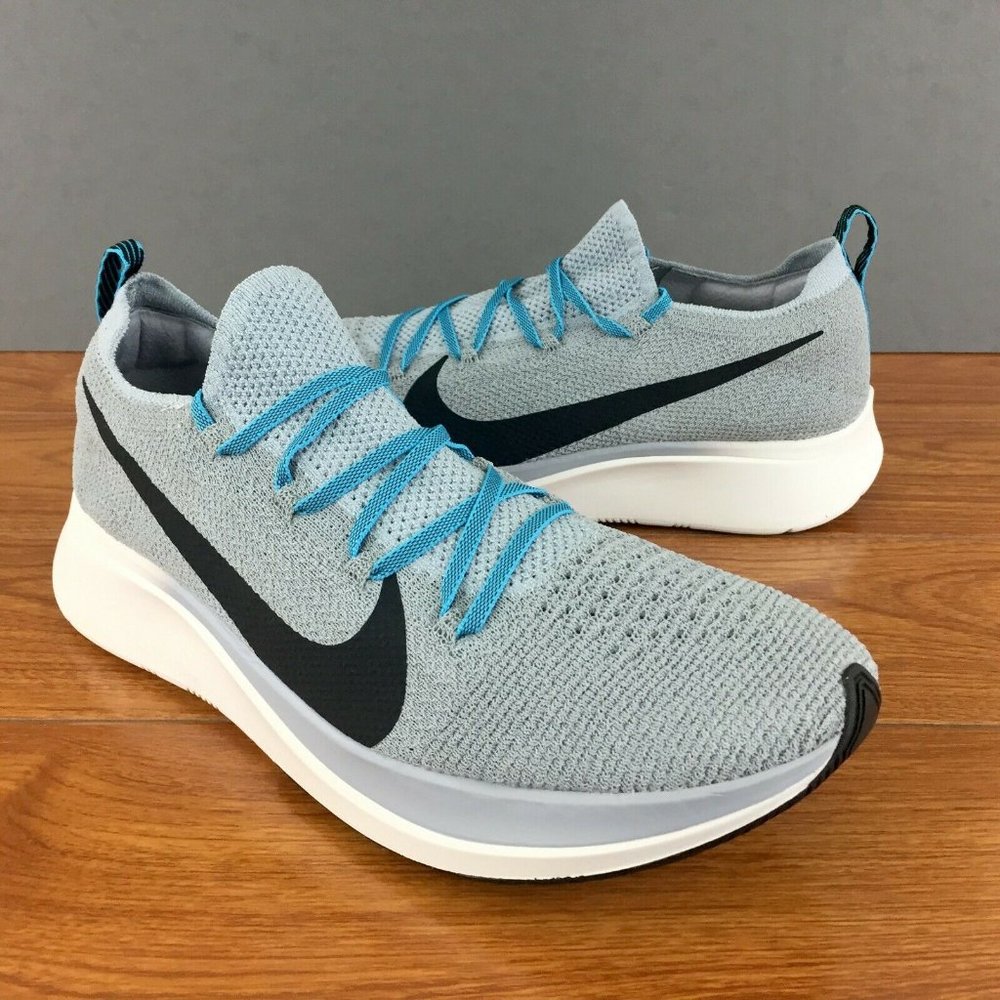 Nike Zoom Fly Flyknit Men's Shoes Grey Blue - Picture 2 of 9